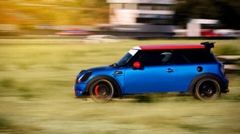Blue Mini Cooper Car