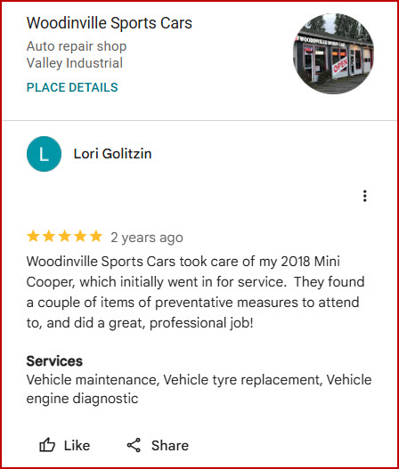Review of Woodinville Sports Cars By Lori Golitzin